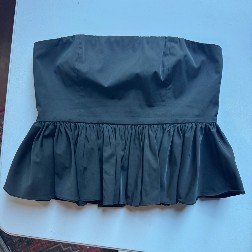 J.Crew Black Strapless Peplum top